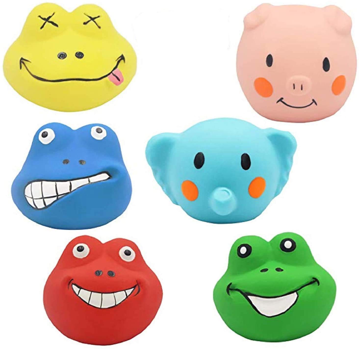 Latex Dog Squeaky Toys Soft Rubber Puppy Teeth Toys Funny Animal Sets Pet Interactive Fetch Play for Small Dogs(6pcs/Set)