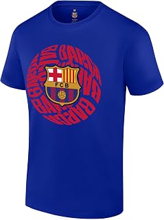 Officially Licensed FC Barcelona Cotton T-Shirt - Unisex Adult - FCB86CT Blue XL