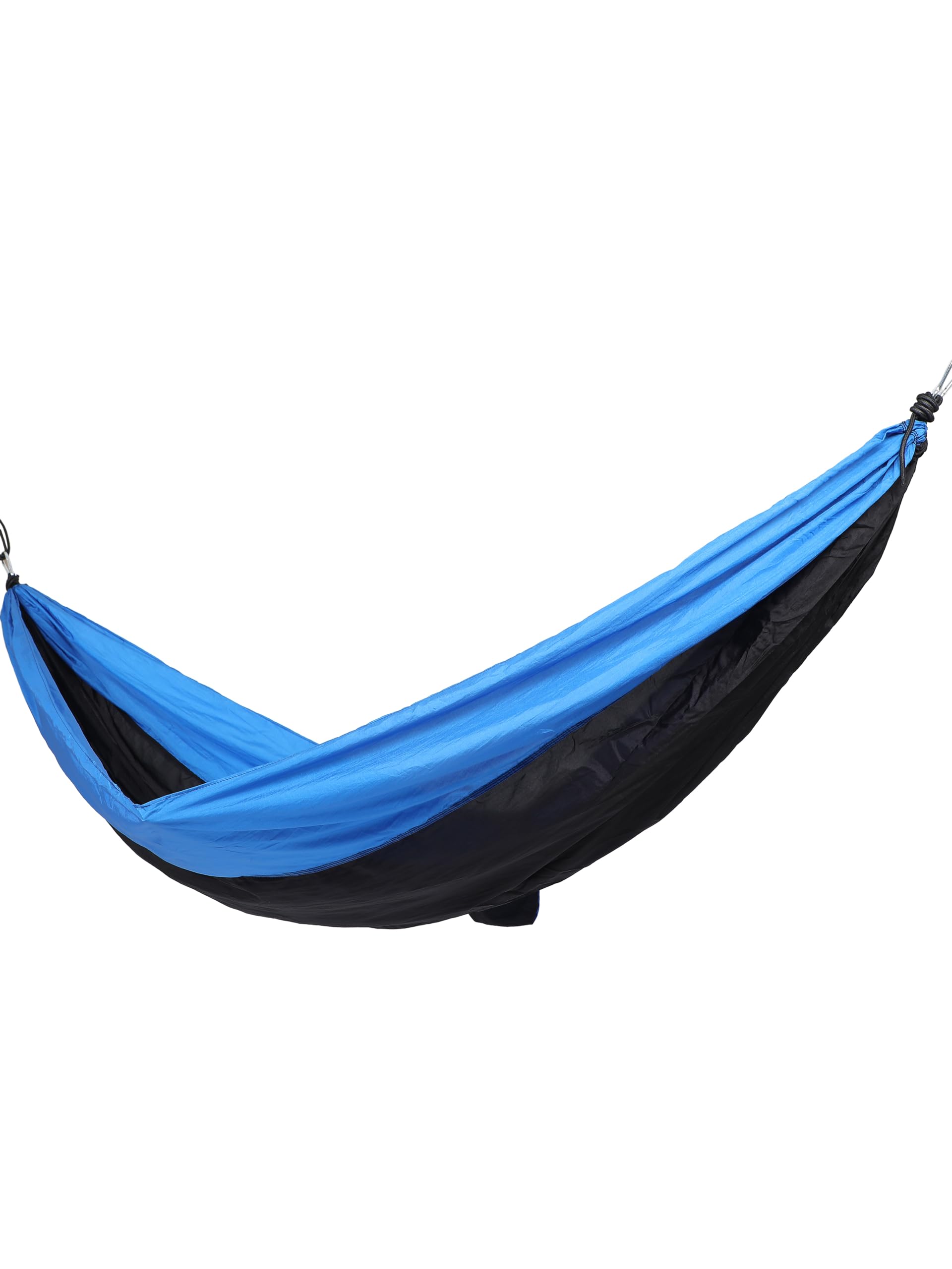 FabSeasons Double Camping Hammock - Lightweight Nylon Portable Hammock, Best Parachute Double Hammock for Backpacking, Camping, Travel, Beach, Garden Yard. 118"(L) x 78"(W) (6X9, Blue::Black)