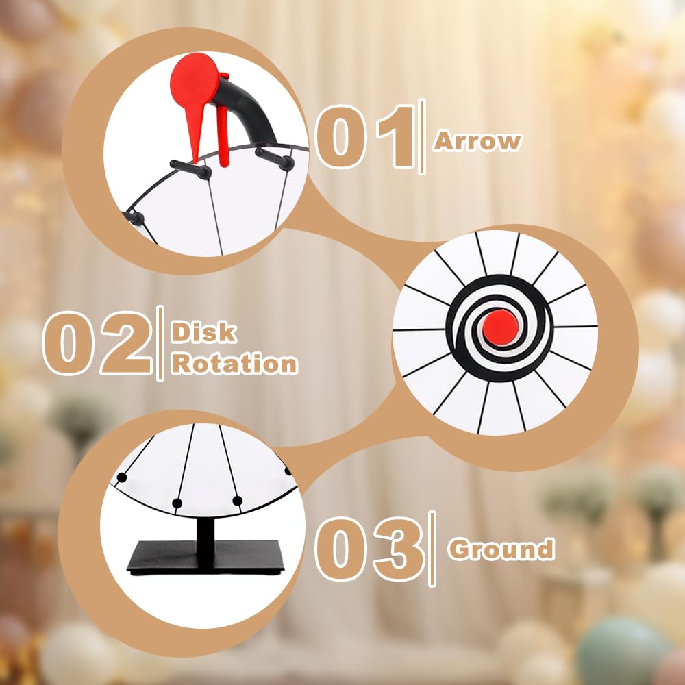 30cm Roue de La Fortune Personnalisable, Roue de Prix Chance avec Gomme et Marqueur, Lucky Wheel pour Jeux de Loterie, Jeux de Mots, Carnaval, Fête