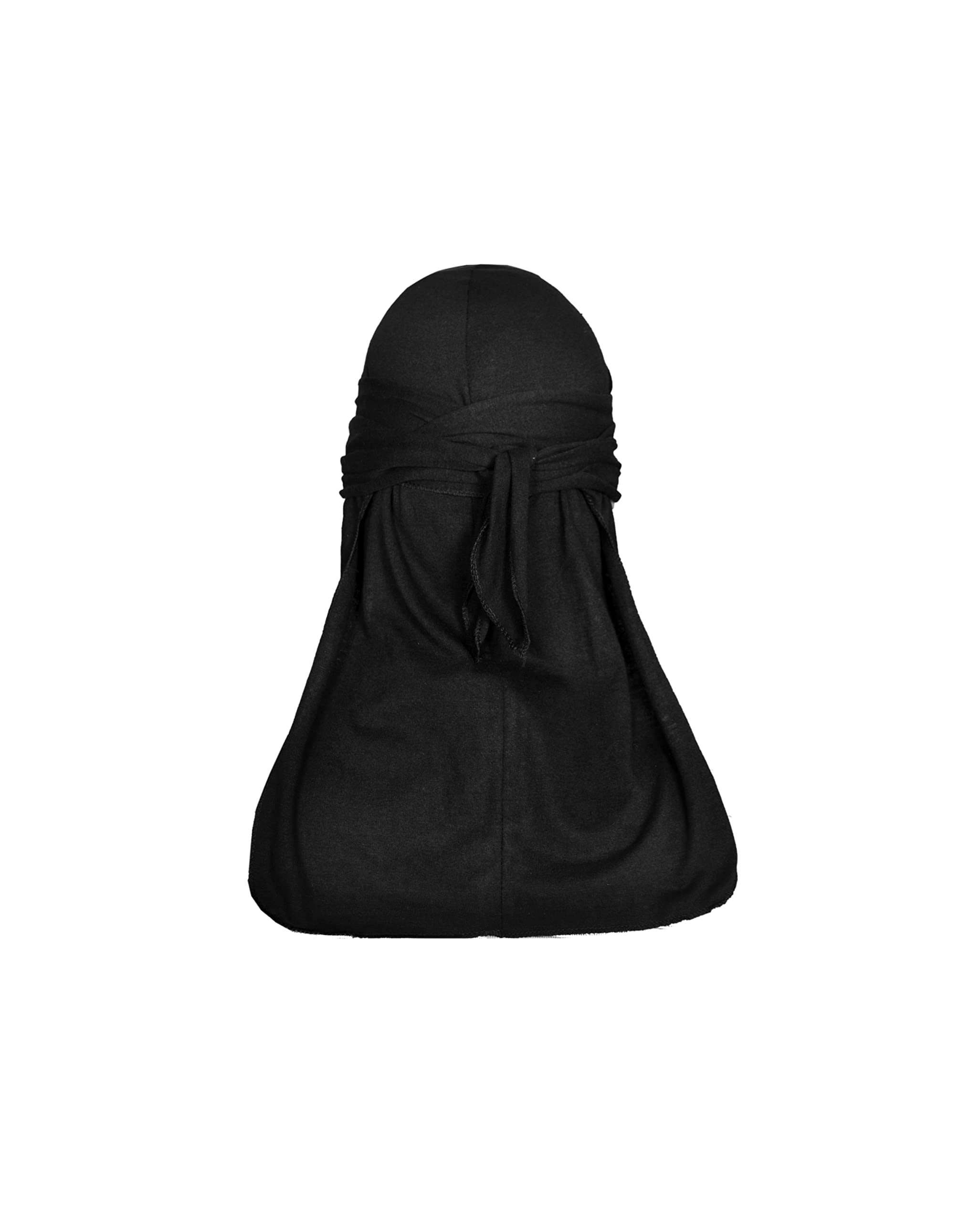 Fabz Beauty Cotton Durag Black, Quick Dry Lightweight and Breathable Du-Rag for Men and Women, Headgear, Bandana With Long Tails