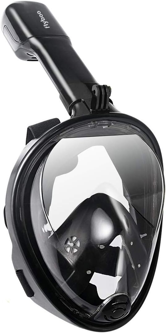 Snorkel Mask,180°view Snorkelling Mask with Panoramic Full Face Design-Sports Camera Compatible Diving Mask with Anti-fog and Anti-leak Technology for Adults and Kids