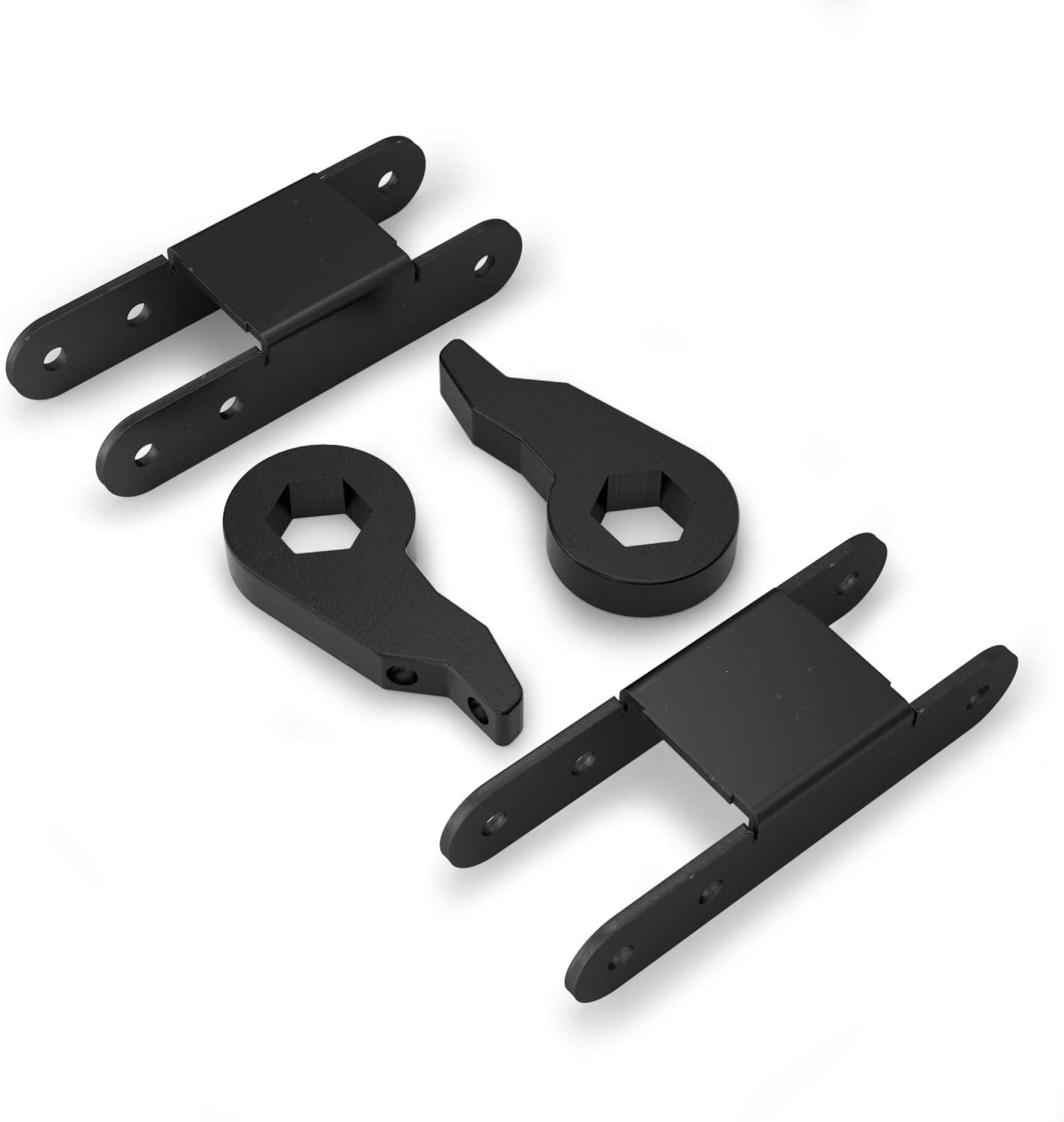 Rear Steel Rear Shackle and Torsion Bar Key - Adjustable 2-3 inch Lift - for 1982-2004 GMC Chevy S10 S15 4x4 4WD (See Description for Exact Year Model) - Black Leveling Kit Chevrolet Blazer Jimmy