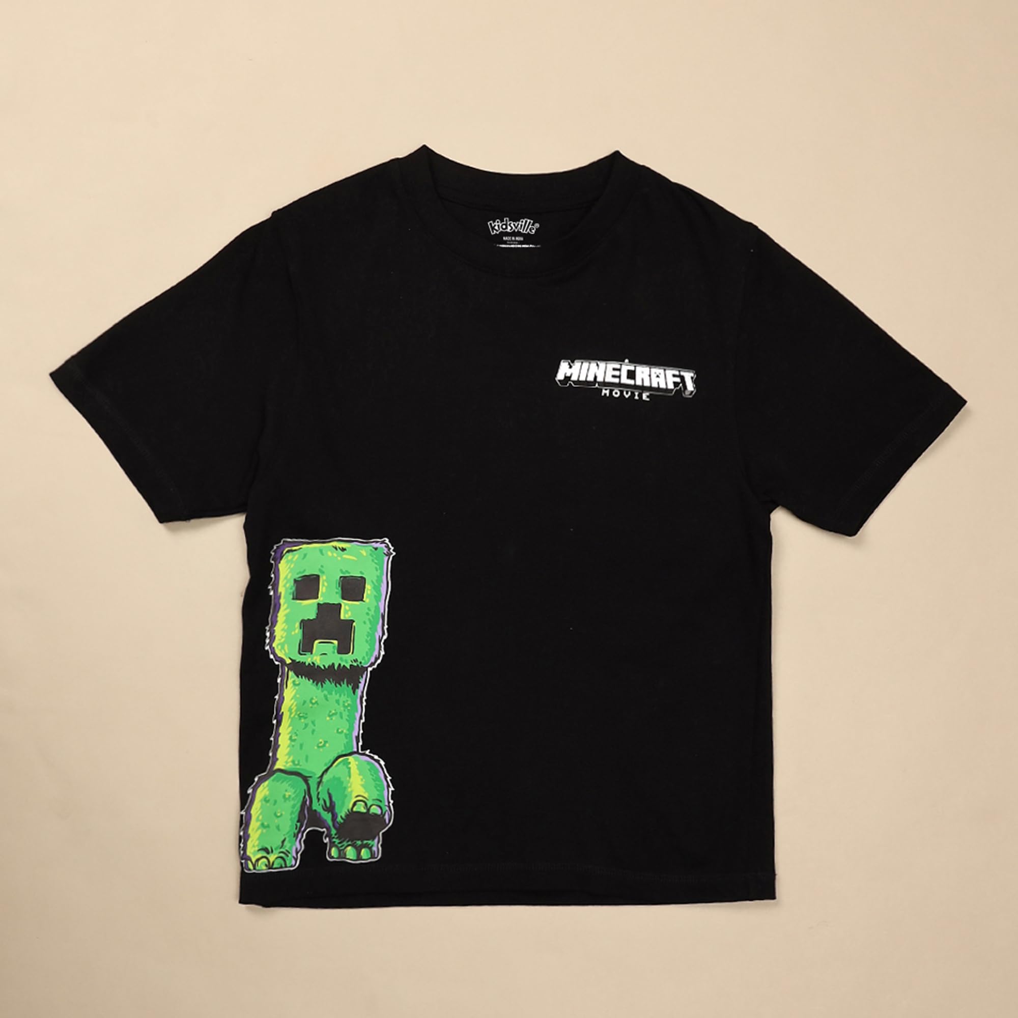Kidsville Maglietta ufficiale Minecraft con stampa regular fit girocollo per ragazzi