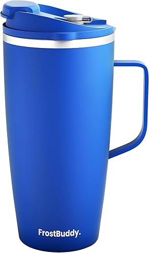Frostbuddy Joe Buddy Taza de café de viaje aislada con asa y tapa, taza de café de viaje, tazas de café, tazas aisladas para agua caliente, té,