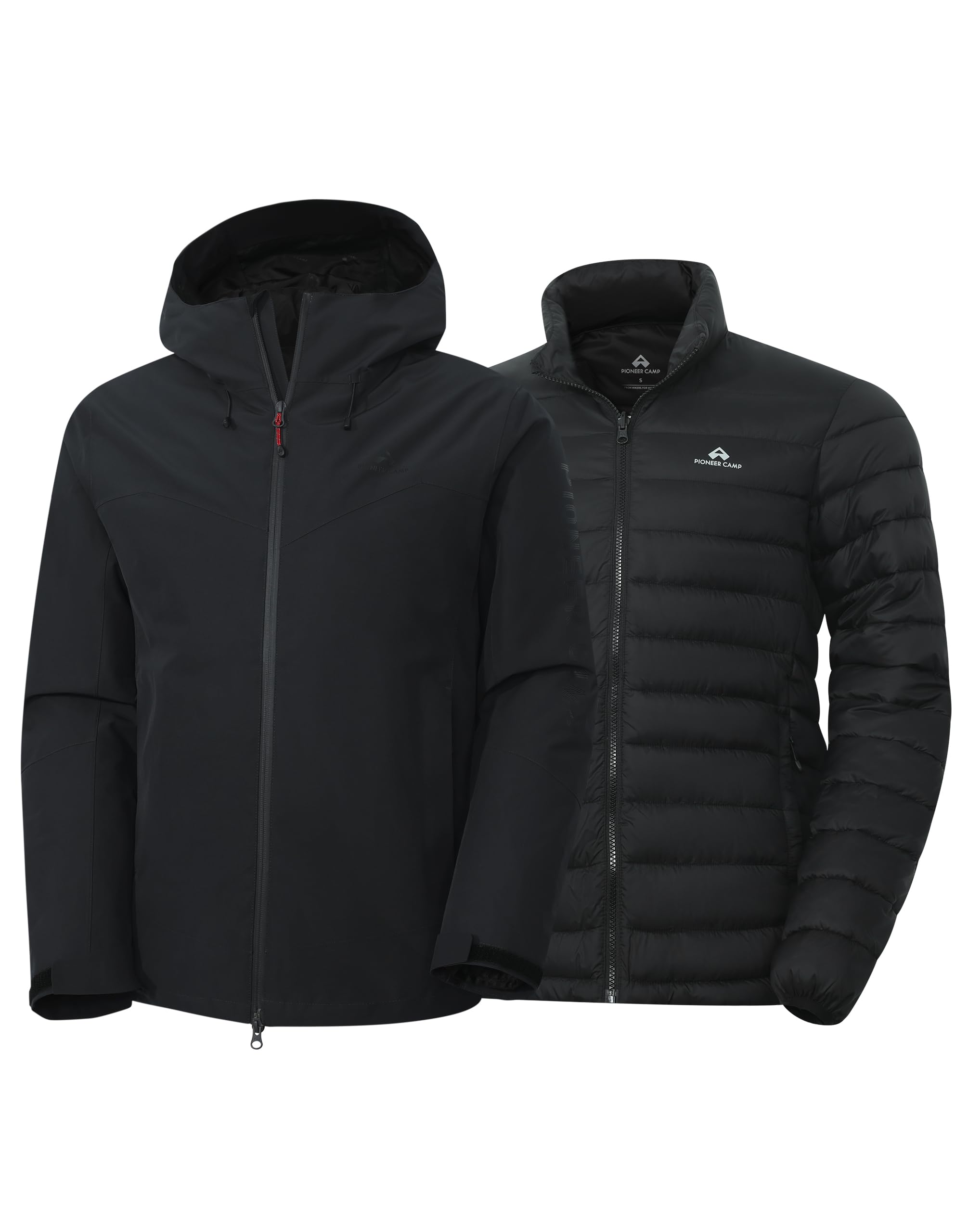 Pioneer Camp Chaqueta impermeable 3 en 1 hombre con forro plumón gorro ajustable