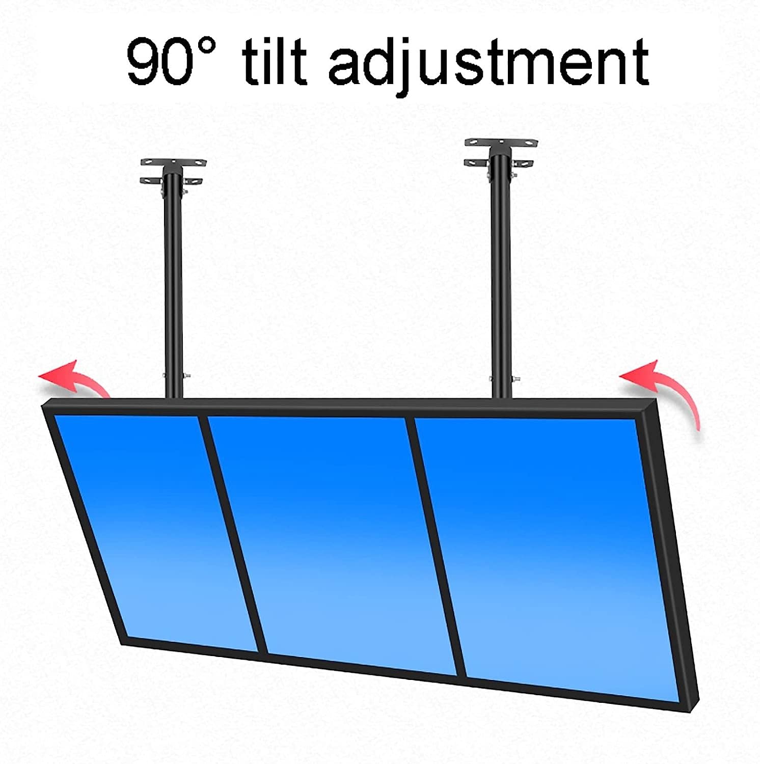 Soporte de techo para TV, altura ajustable, inclinación y giro, hasta 45 kg, soporte de techo para TV que se adapta a la mayoría de soportes de TV de pantalla dual de 32 a 40 pulgadas