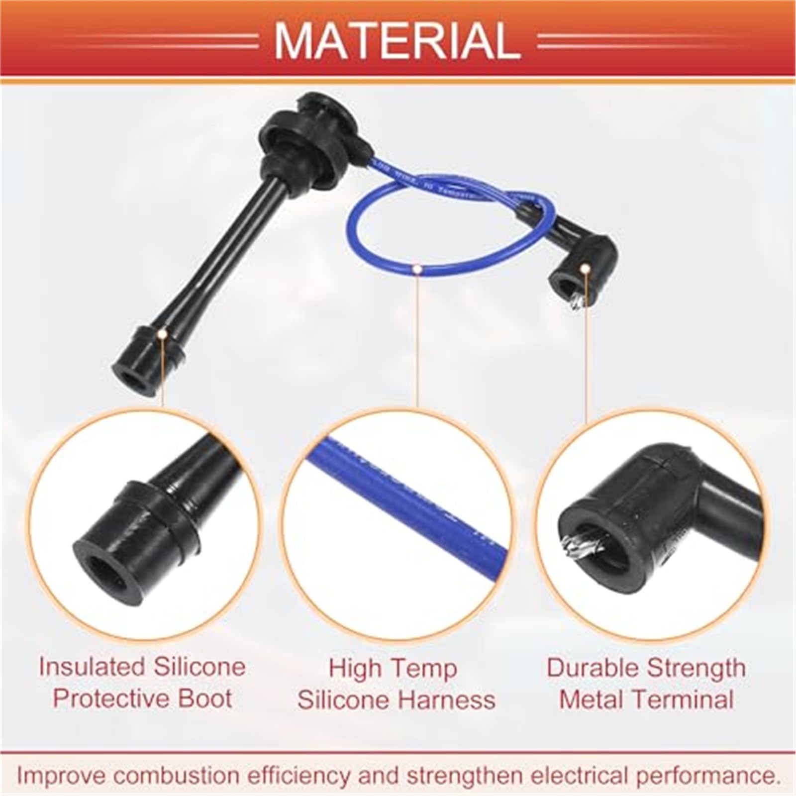 Przewody cewek zapłonowych do świec zapłonowych, kabel 5 mm, do Mitsubishi, Montero Sport Montero 3.5L 3.0L 1997-2008 nr MD338249 Opakowanie 6 szt. Przewód zapłonowy do samochodów