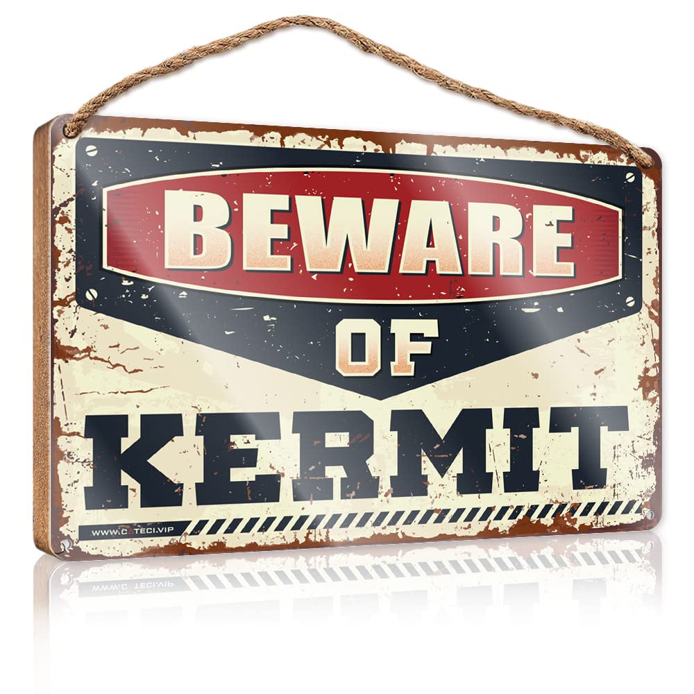Dtha Boys One Color Hello Winter Sign Beware Of Kermit Wooden Sign Winter Sign For Front Door Hangding Wood Sign