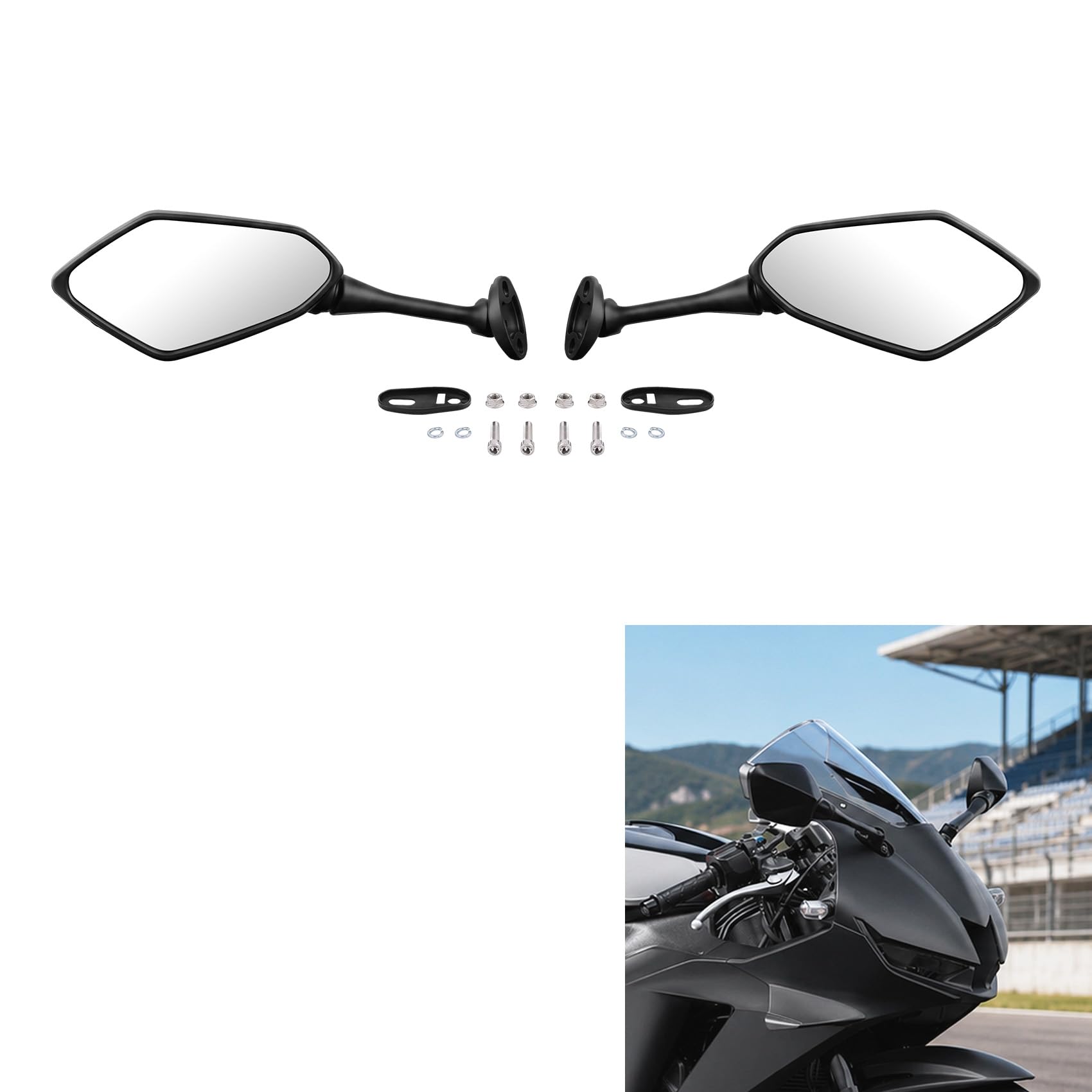 TCMT Rückspiegel E-Zeichen Spiegel E49 Rückspiegel Passend für HONDA CBR 600 RR 2003-2023 CBR1000RR 2004-2007