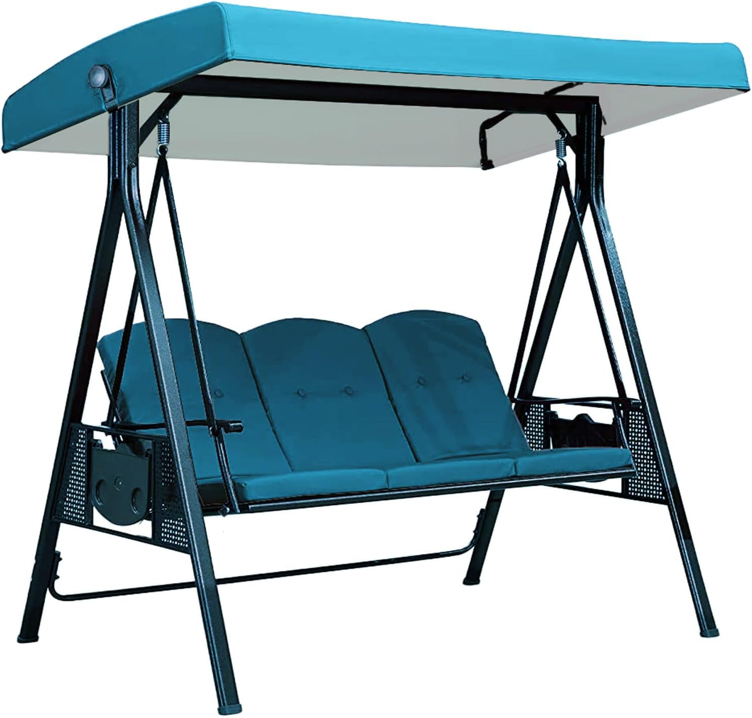 Replacement Canopy for 3-Seater Outdoor Swing Chairs, Outdoor Patio Swing Chair Canopy Replacement, Waterproof Windproof Anti-UV Heavy Duty Rip Proof Garden Hammock Top Cover (Sky)