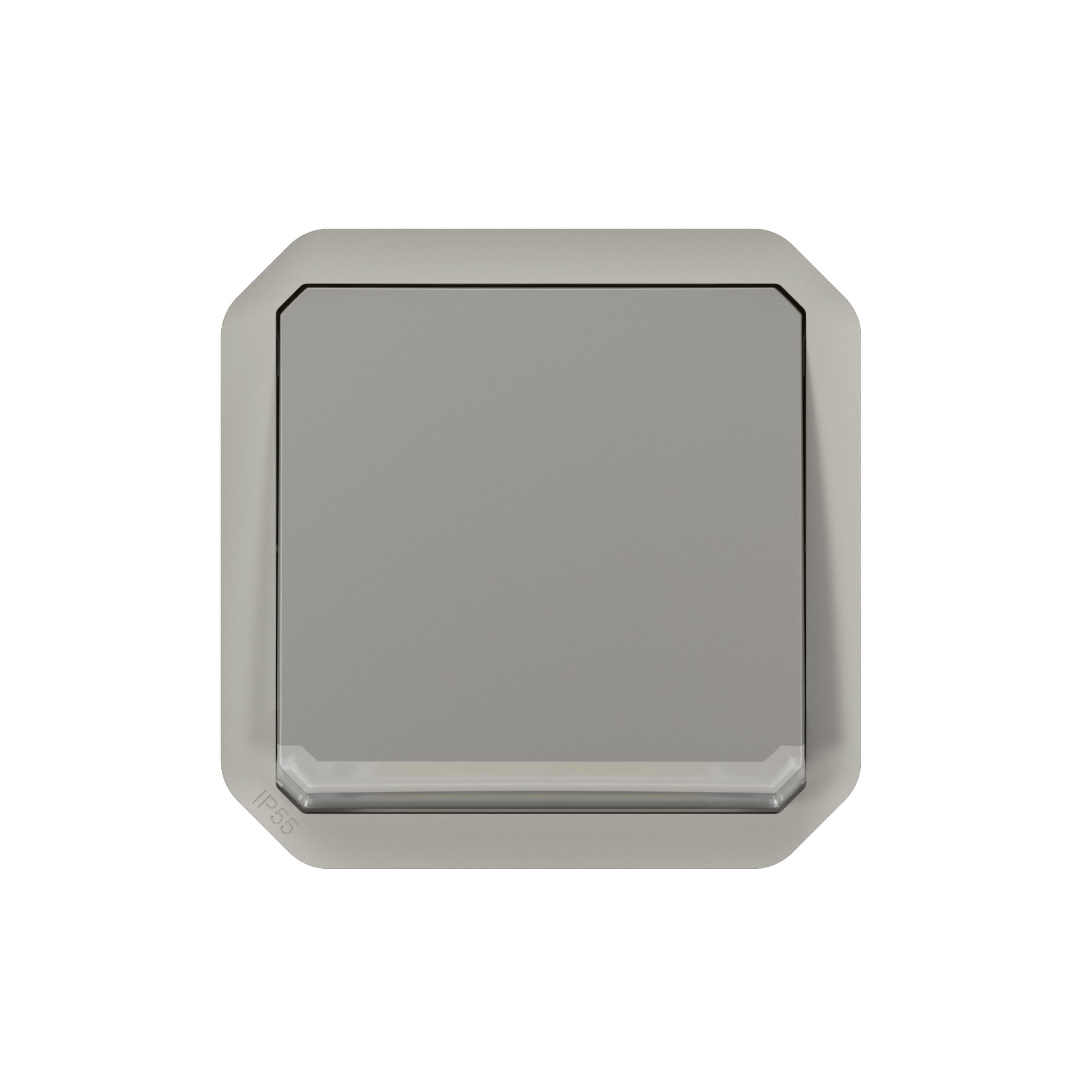 LEGRAND, Plexo New 069530L Wet Room 2-Pin Surface-Mounted Off Switch, Integrated Indicator Light, IP55 - IK08, 10 Amps, 250 Volts, Colour: Grey