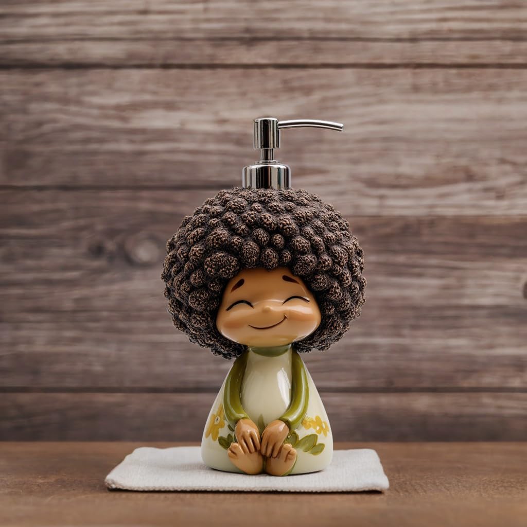 SOCOSY Dispenser di sapone a forma di figura del fumetto della resina, dispenser di sapone per le mani con pompa, bottiglia di sapone liquido per le mani