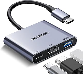 USB C to HDMI Multiport Adapter, Type-C Hub Thunderbolt 3/4 to HDMI Output with USB 3.0 Port & 100W PD Charging Port, USB-C to HDMI Adapter 4K Converter for Mac iPad pro MacBook Chromebook etc.