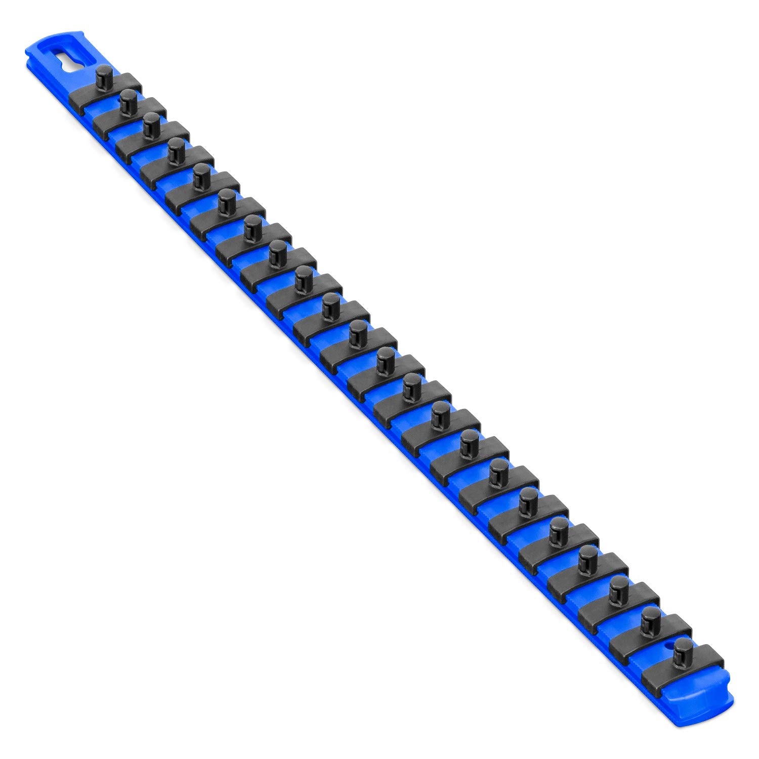 Ernst Manufacturing 18-Inch Magnetic Socket Organizer with 22 1/4-Inch Twist Lock Clips, Blue (8403M-Blue-1/4)