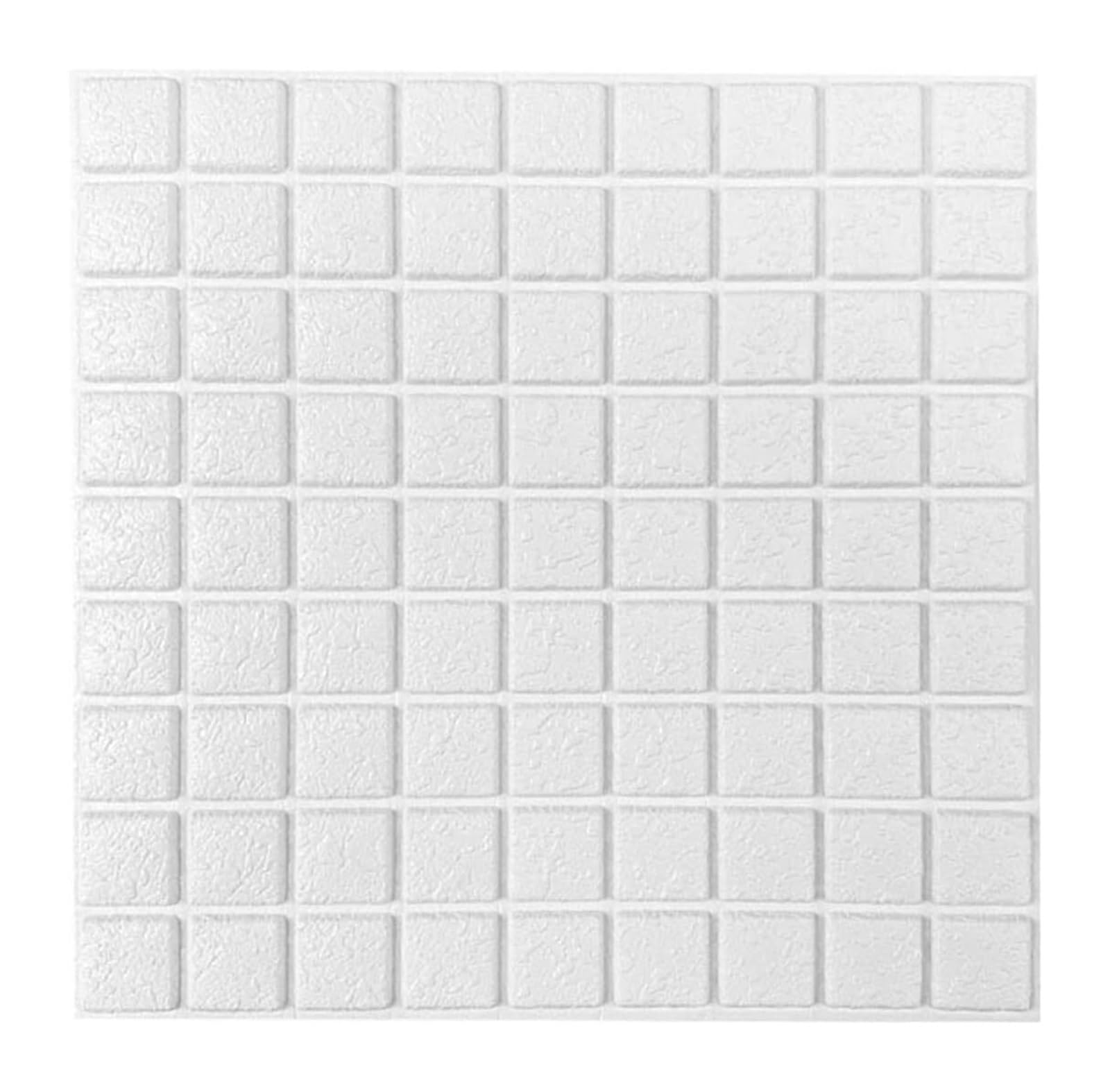Sdgeryeeg Blanco Wall Panels， 10Pcs Anti-Collision Self Adhesive 3D Wall Panels Peel And Stick, Foam Panel ​For Living Room, Bedroom(Blanco)
