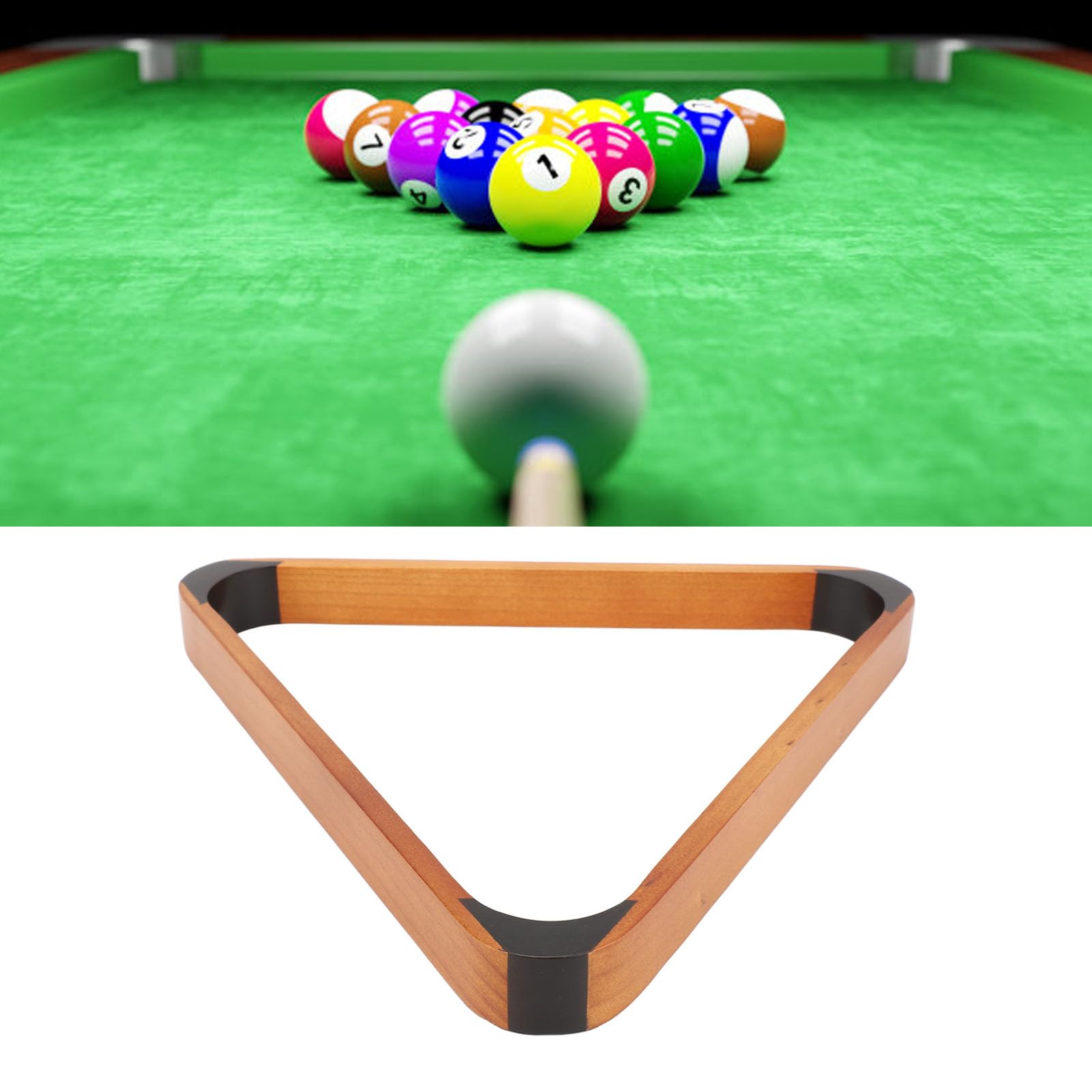 Alomejor Triangle de Billard, Design élégant Robuste Moderne, Accessoire Billard, Bois de pin Noir for Salle de Jeux Bar intérieur Maison Salon