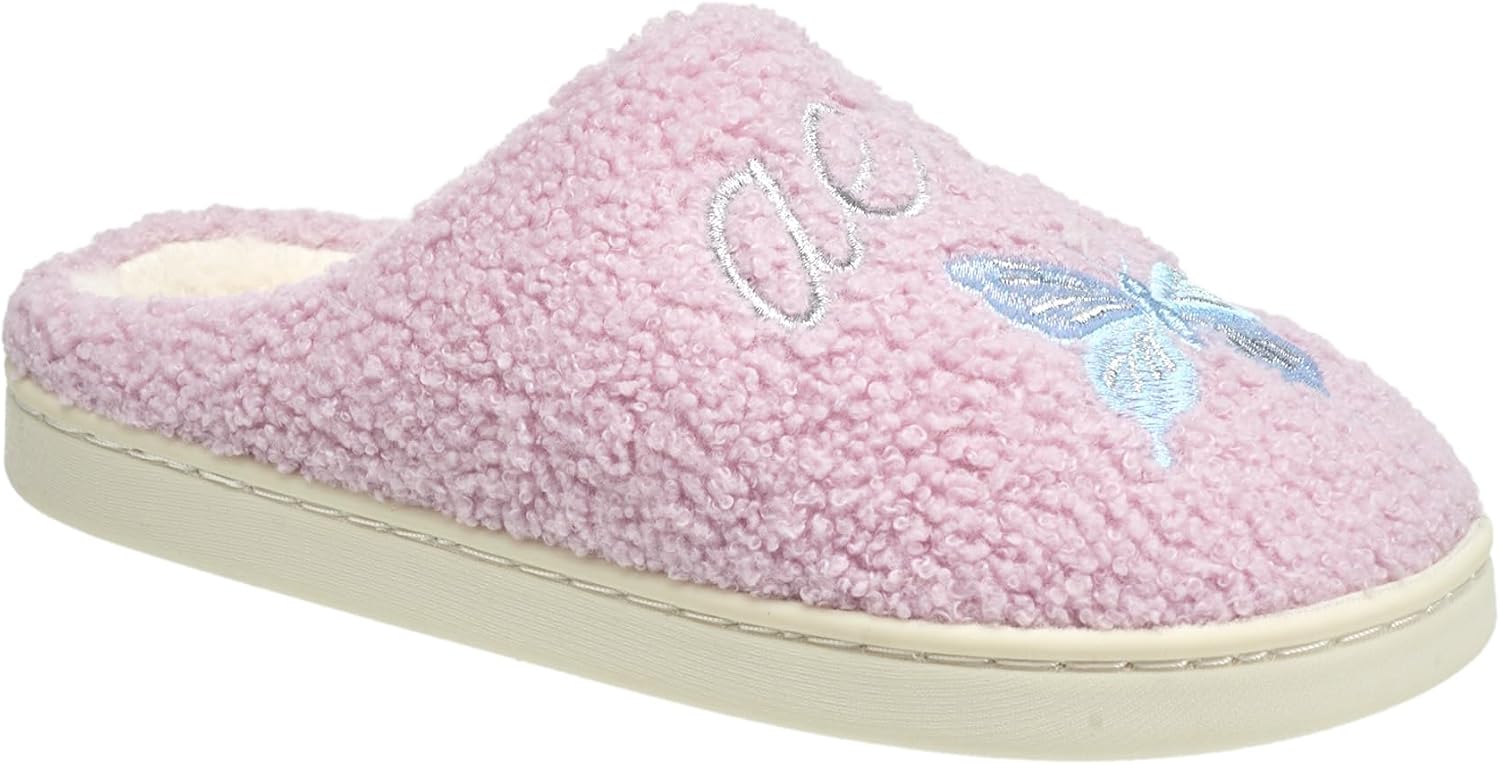 AEROPOSTALE Women's Slippers - Fuzzy Cushioned Comfort Slip-On House Shoes Clog Slipper, Indoor Outdoor Slippers - Printed Design- Slippers for Women