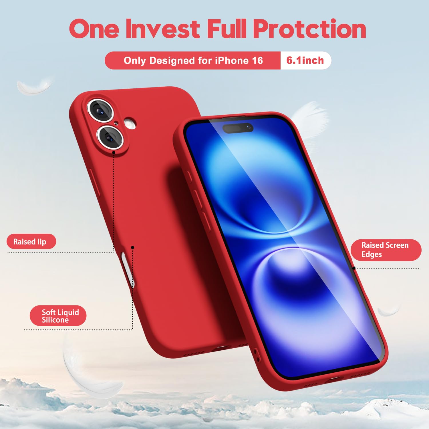 oakxco for iPhone 16 Pro Max Case Liquid Silicone, Soft Rubber Gel Elegant Aesthetic Basic Simple Cover, Cute Thin Slim TPU Matte Solid Color Plain Smooth Case for Women Girl, Light Pink — view 732