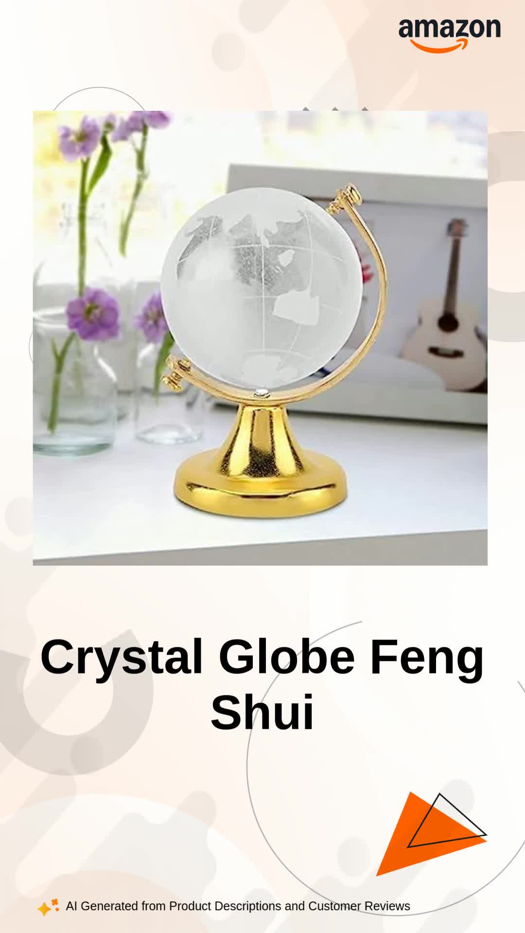 Wavey® Rotating Crystal Globe Feng Shui/Vastu for Home Career