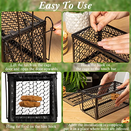 Qualirey 2 Pcs Humane Rat Trap Chipmunk Rodent Trap Mouse Trap Squirrel Trap Small Live Animal Trap Mouse Voles Hamsters Live Cage Rat Mouse Cage Trap For Mice Easy To Catch And Release thumb #3