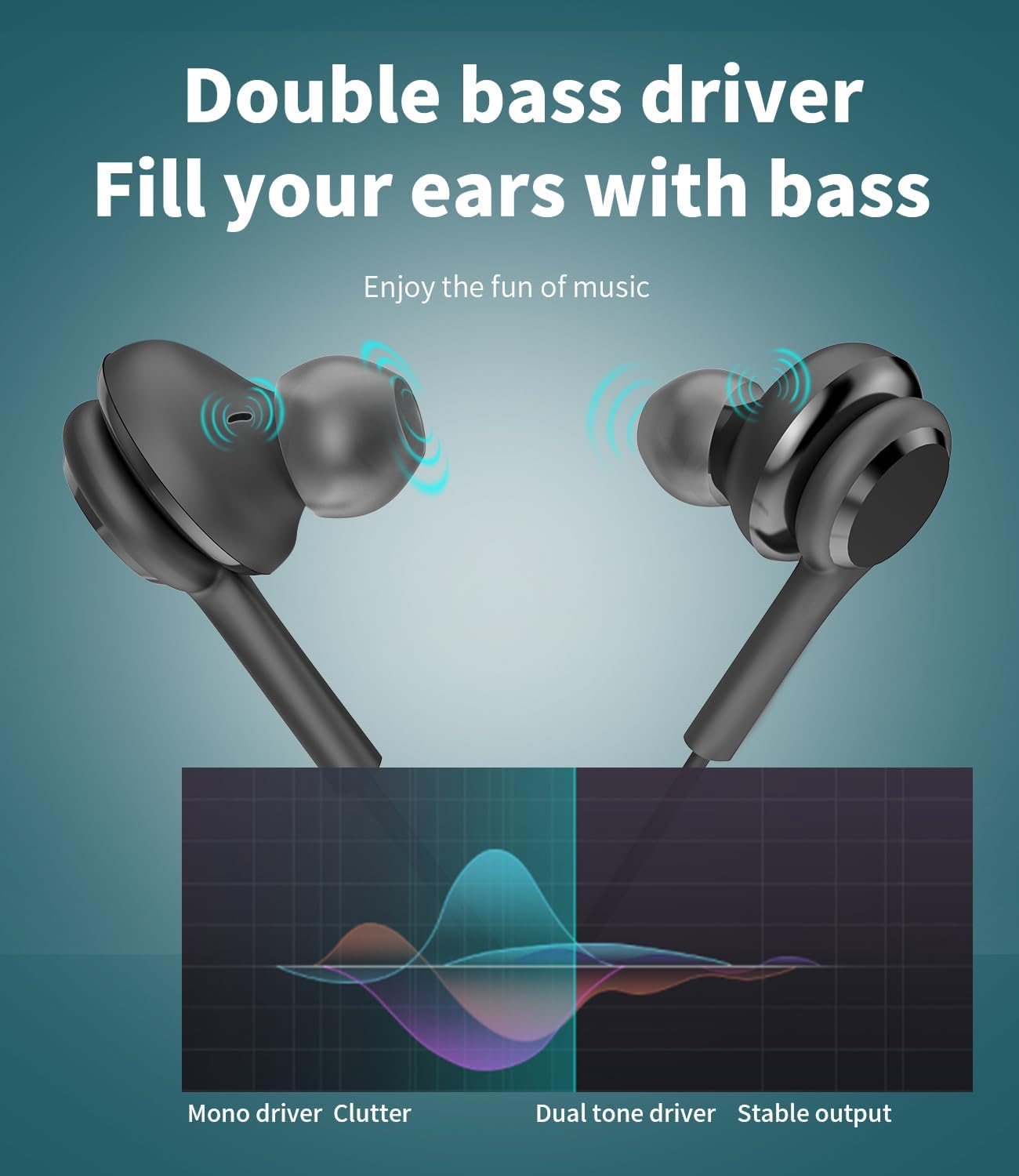 3.5mm in Ear Earphones(2 Pack) Compatible with Samsung AUX Audio Jack Cable Wired Earbuds for PC Smartphone Gaming Microphone Music Stereo Headphones image 3