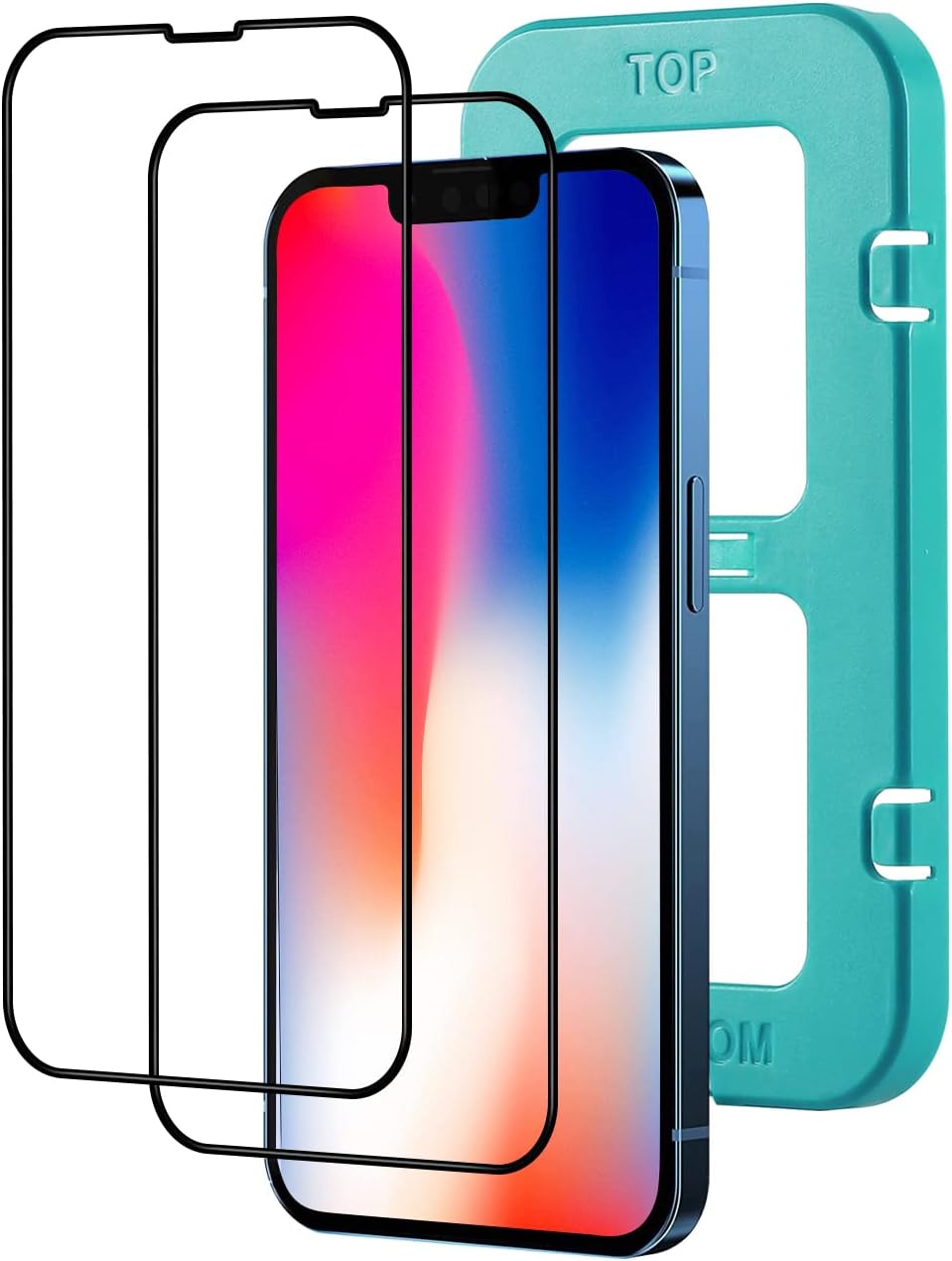 Maigoray Iphone13 Mini ガラスフィルム 液晶保護フィルム スマホ保護シート 強化ガラス フ ィルム 5 4インチ 全面保護 高透過率 硬度9h 指紋防止 気泡ゼロ ガイド枠付き 2枚セット クリア 全保護タイプ 正規品販売