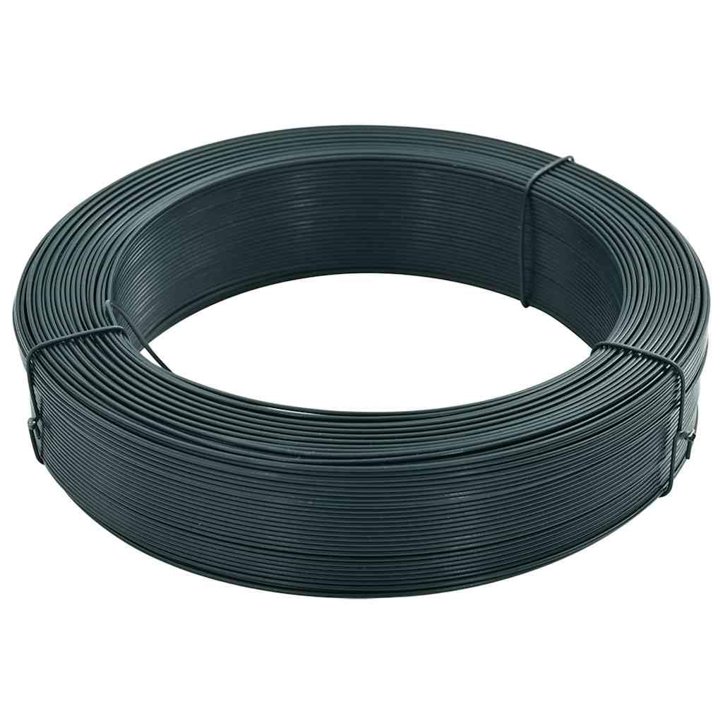 Alambre para valla de 250 m, acero negro y verde, galvanizado con revestimiento de PVC, diámetro de alambre de 2,3 y 3,8 mm, para fijación de postes de vallas, montaje