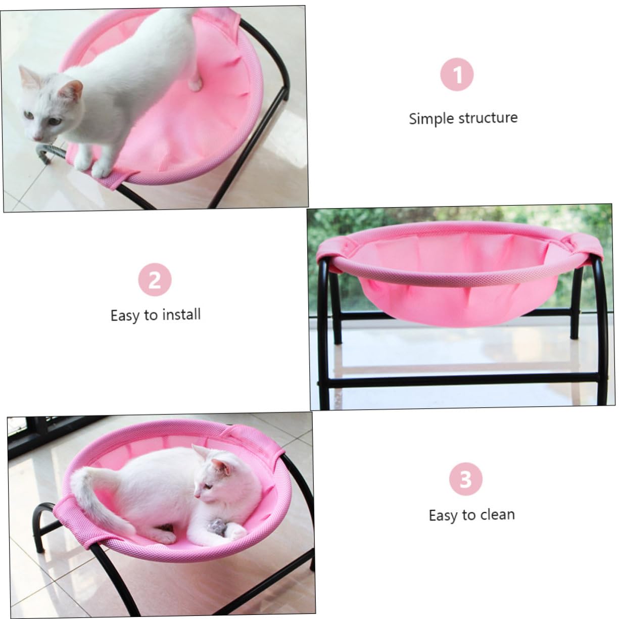 Housoutil Hamac Surélevé pour Chat Nid Hamac Pieds en Fer Robustes pour Un Soutien Sûr