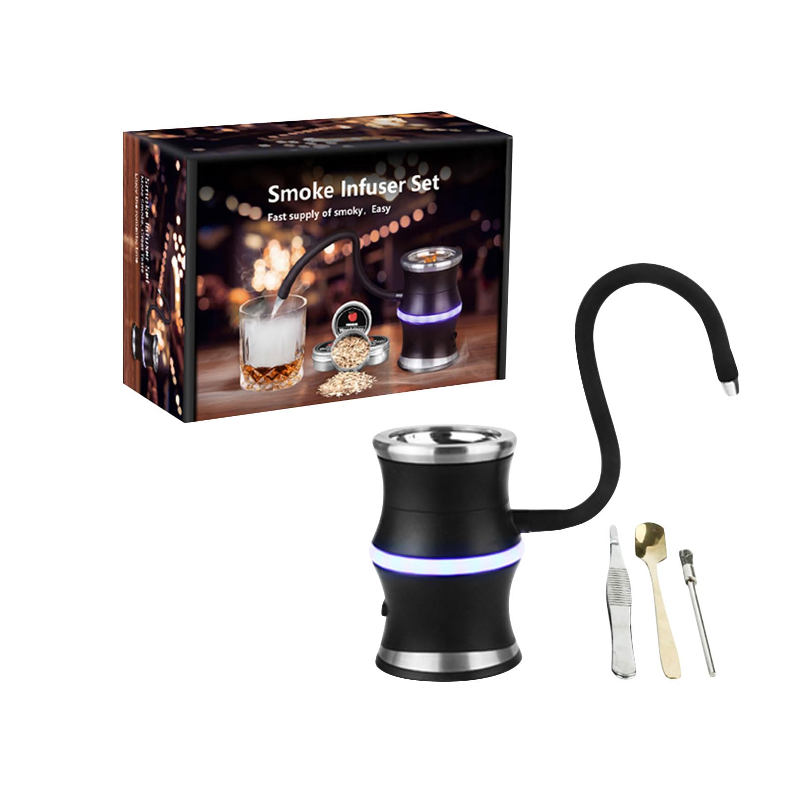 Buxuaaaa Immediate Cold Exhaust Producer for Irish Cocktails Vegetables Cheese Rechargeable Ergonomic Plan Permanent Kitchen Tool LED Exhaust Machine for Cocktails
