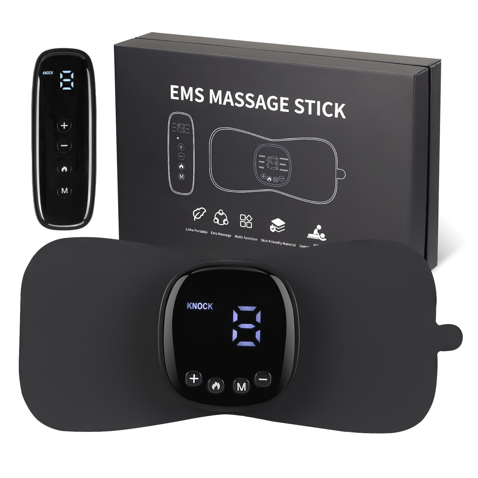 Wireless TENS Machine for Pain Relief - Blisstaar Portable EMS Muscle Stimulator Mini Rechargeable Remote Control TENS Unit Massager 6 Modes Stimulation Device for Back Neck Knee Leg