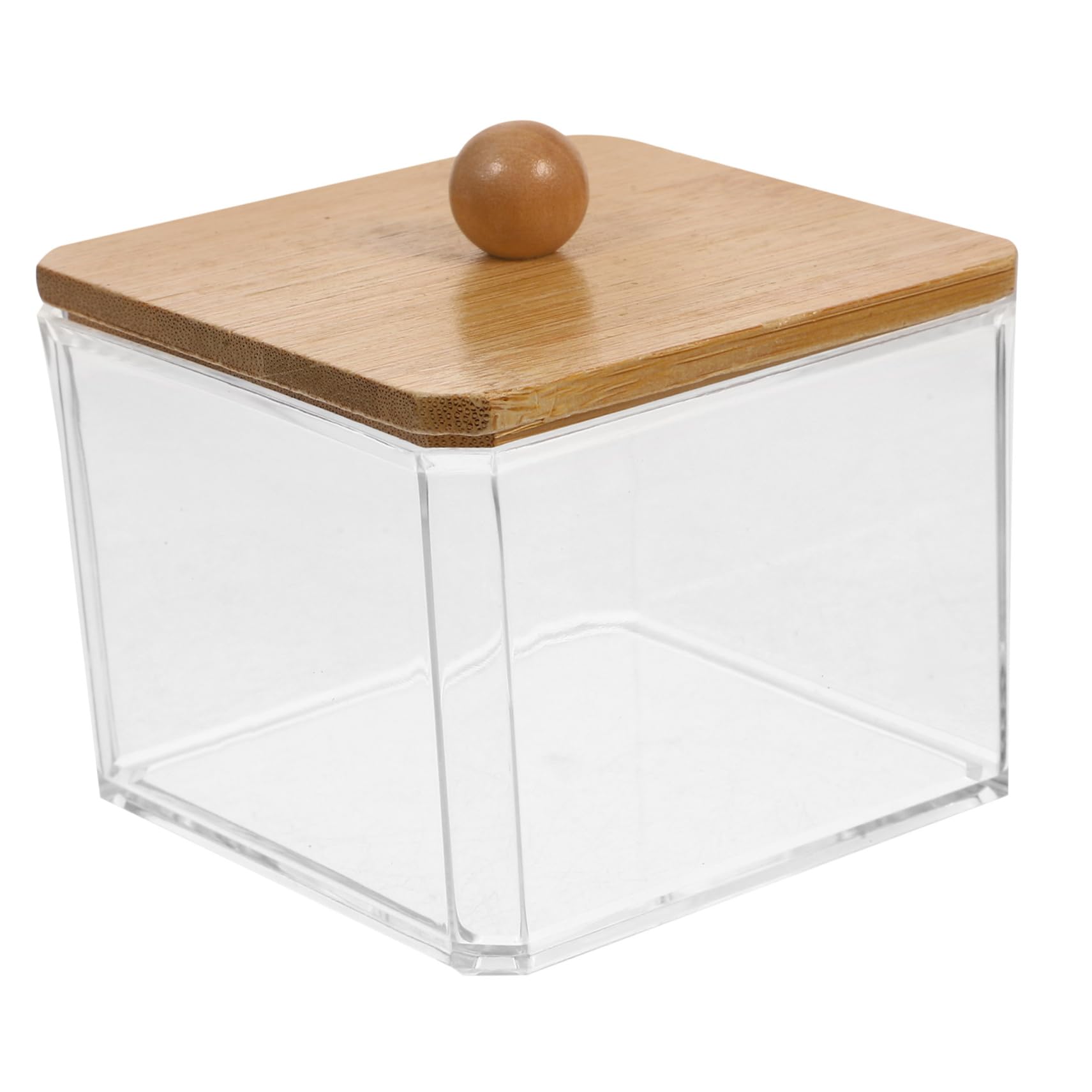 PRETYZOOM 4 Stück Staubdichte Wattestäbchenbox make up schmink wattepads organizer schminkbox Make-up-Organizer aus Baumwolle Halter für Wattepads Holz