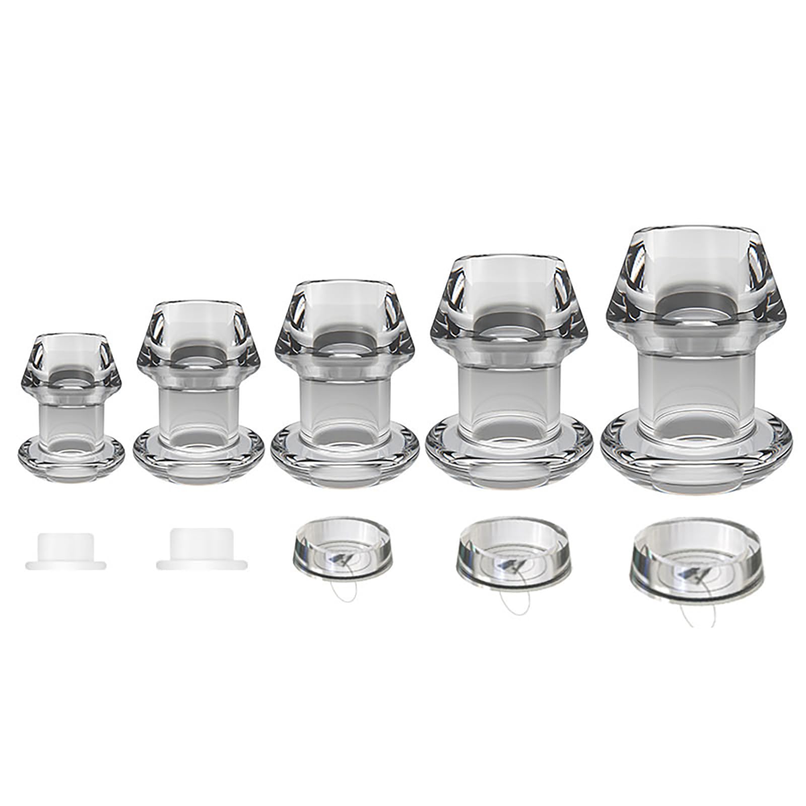 LZYLWC Hohler Analplug mit Anti-Leck-Plug，Analplug Set Analtunnel Buttplug Anus Expander Vagina Expansion Hohlstecker Dildo Masturbation Prostata Massager Sex Spielzeug (5-teiliges Set)