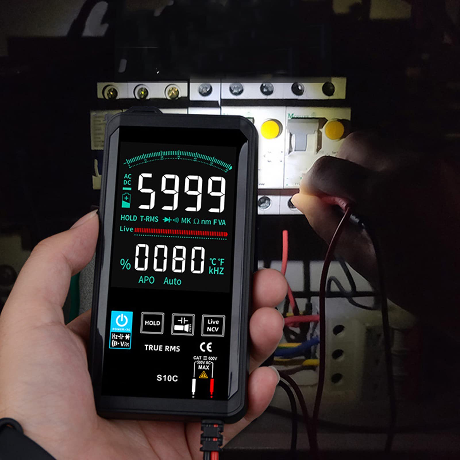 Digitales Multimeter, Hochgenaues Echteffektiv-Farbdisplay-Messgerät für die Elektrische Leistungsmessung