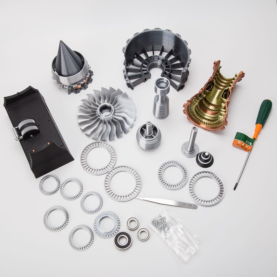 Motor Modellbausatz, Trent 900 Turbofan Aircraft Engine, Einstellbare Geschwindigkeit Flugzeugmotor mit Licht, Mechanische Wissenschaft Bildung Spielzeug Geschenk für Erwachsene