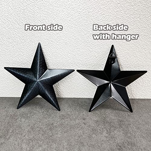 10 Piece 3.8 Inch Metal Star, Barn Star For Home Decoration, Hanging Wall Decor For House, Iron Vintage Wall Arts And Crafts, Christmas Indoor Outdoor Decorations (Black) #TOP5