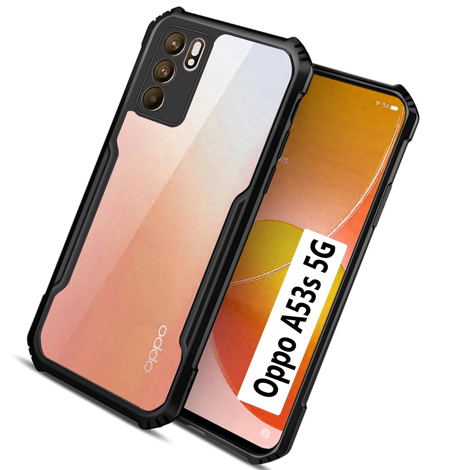 COBERTA Back Cover for Oppo A53s 5G Back Cover Case - Black Transparent (B0CGLGL8X7) Amazon Price History, Amazon Price Tracker