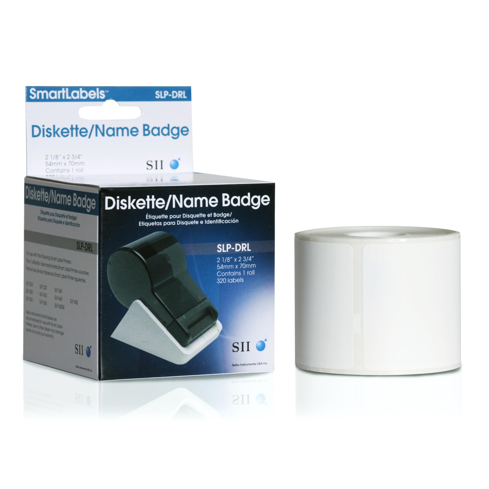 Image secondaire de Seiko SLPDRL Lot de 320 Etiquettes pour Disquette 320 70 mm x 54 mm Blanc