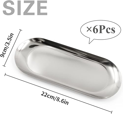 Miniatura 8 de 6 bandejas de punta para servicio de restaurante, plato ovalado, almacenamiento de platos para facturas de invitados, suministros para