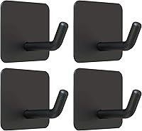 Vista 8 de VIS'V Ganchos adhesivos, ganchos resistentes para pared de ducha, impermeables, 2 tiras adhesivas adicionales, color plateado, 4
