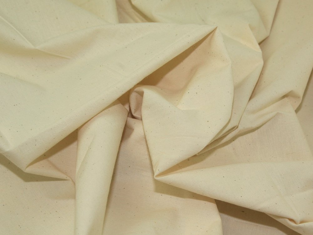 DCF60" Wide Heavy Weight Calico Fabric - Beige, Cotton, Plain, Solid Pattern - per Metre