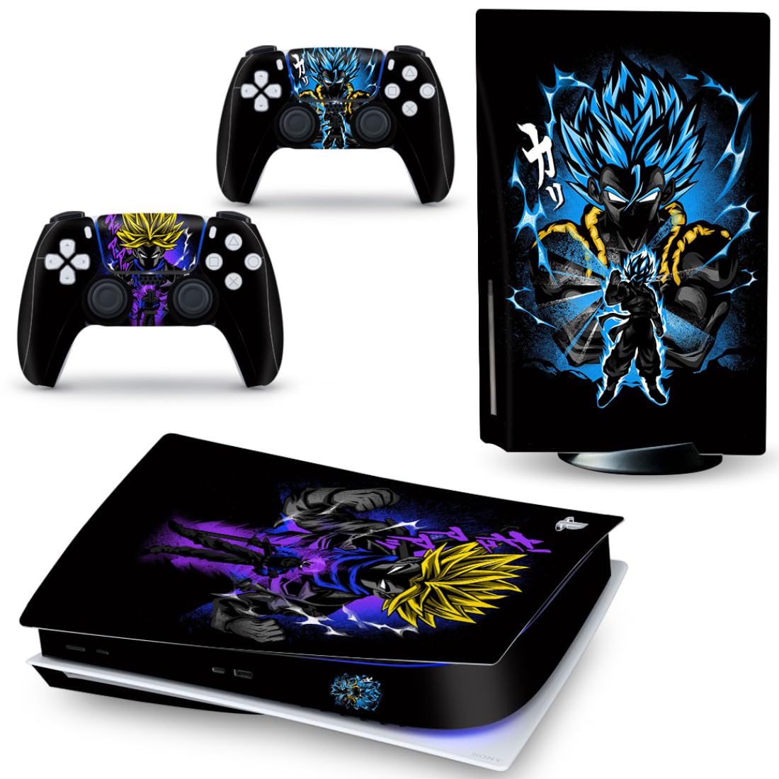 TCOS TECH PS5 Skin Protective Wrap Cover Vinyl Sticker Decals for PlayStation 5 Disk Version Console and Two Dual Sense 5 Sticker Skin PS5 Skins Console and Controller (DBZ Goku Ultra Instinct) (B09WR2HDJN) Amazon Price History, Amazon Price Tracker