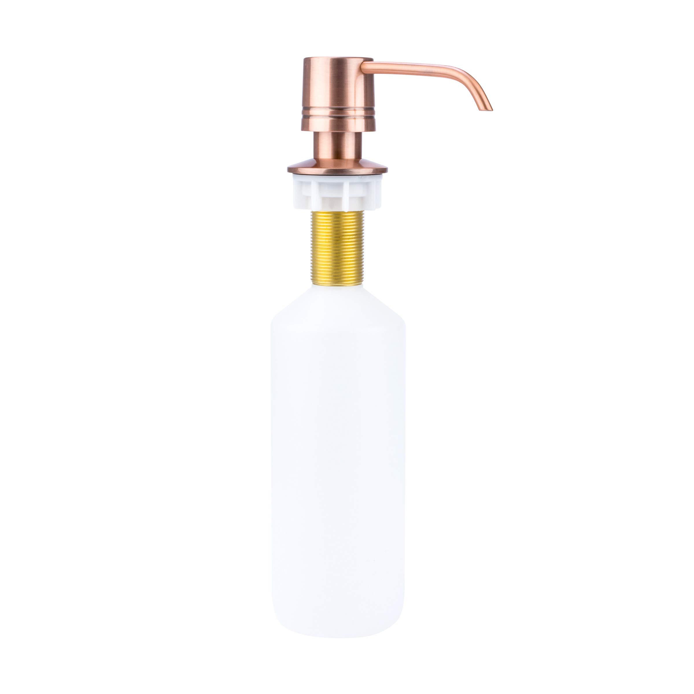 Brienza by Italia, 81002-AC, Fontaine by Italia, Deck-Mounted Soap Dispenser with Straight Nozzle Refillable from Above Counter, 6.5 Fluid Ounce Capacity Bottle in Antique Copper
