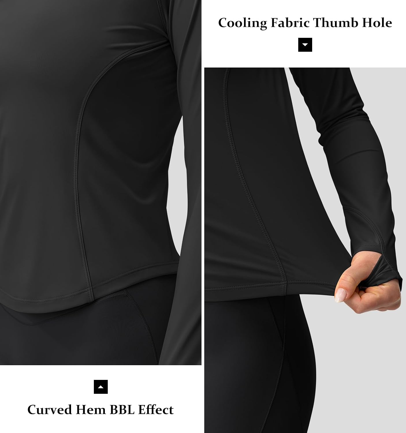 GYM RAINBOW Women's UPF 50+ Long Sleeve Sun Shirt Cooling Crop Slim Fit UV Protection Workout Tops Rash Guard SPF Shirts