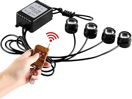 Teguangmei Luces de advertencia estroboscópicas de emergencia 4 en 1 para automóvil, motocicleta, ojo de águila, accesorios DRL, control remoto