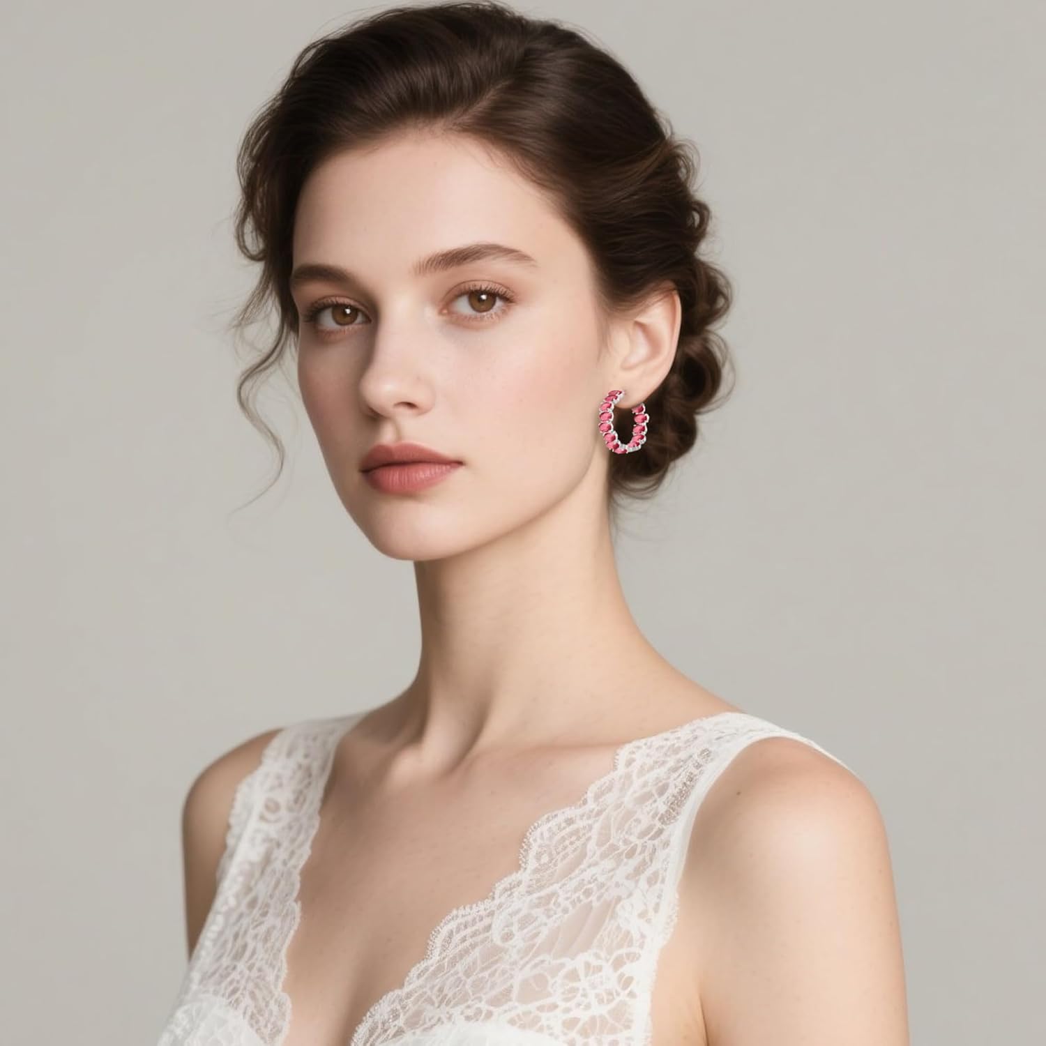 Dazzling Multicolor Austrian Crystal 14K Gold Plated Hoop Earrings for Women Fashion Hypoallergenic Jewelry Gift - Image 5