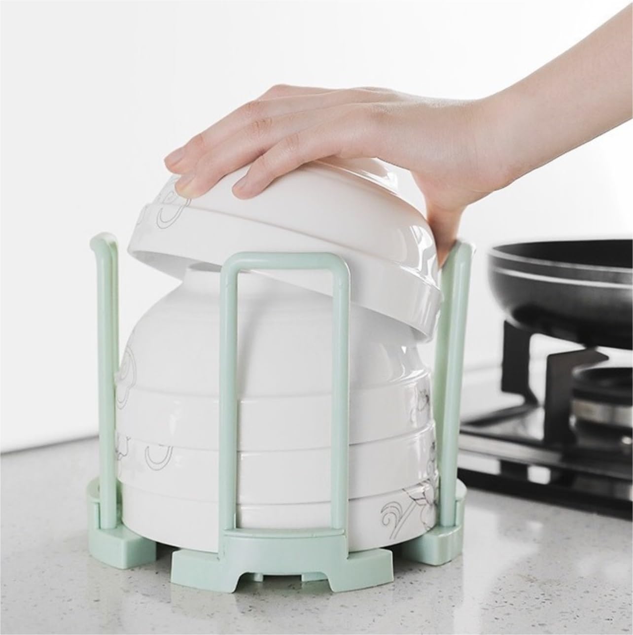 Escurreplatos Estante para Platos De Cocina, Multifuncional para Cuencos, Utensilios para El Hogar, Escurridor Almacenamiento Organización Cocina(White)