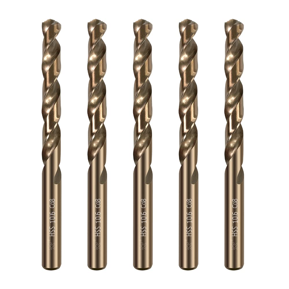 HUAZHICHUN 5PCS Size 10.6mm,M42 8 Cobalt,Drill bit for