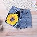 2pcs/set Toddler Kids Baby Girl Sleeveless Floral T-Shirt Top Sunflower Denim Jeans Shorts Outfits 1-8T (black, 7-8 Years Old)