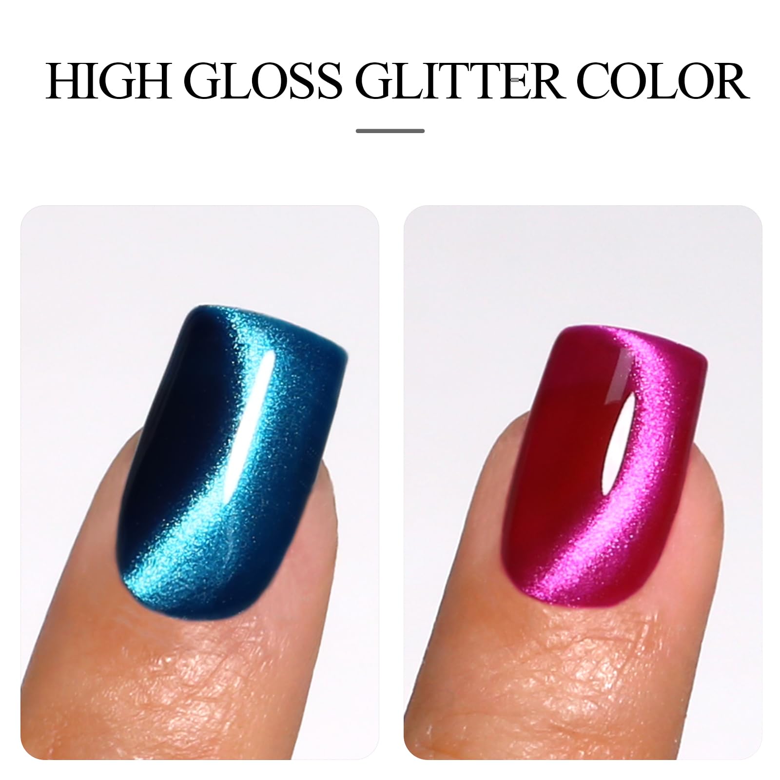 Amazon.com: Imtiti 2 Colors Cat Eye Magnetic Gel Nail Polish Set